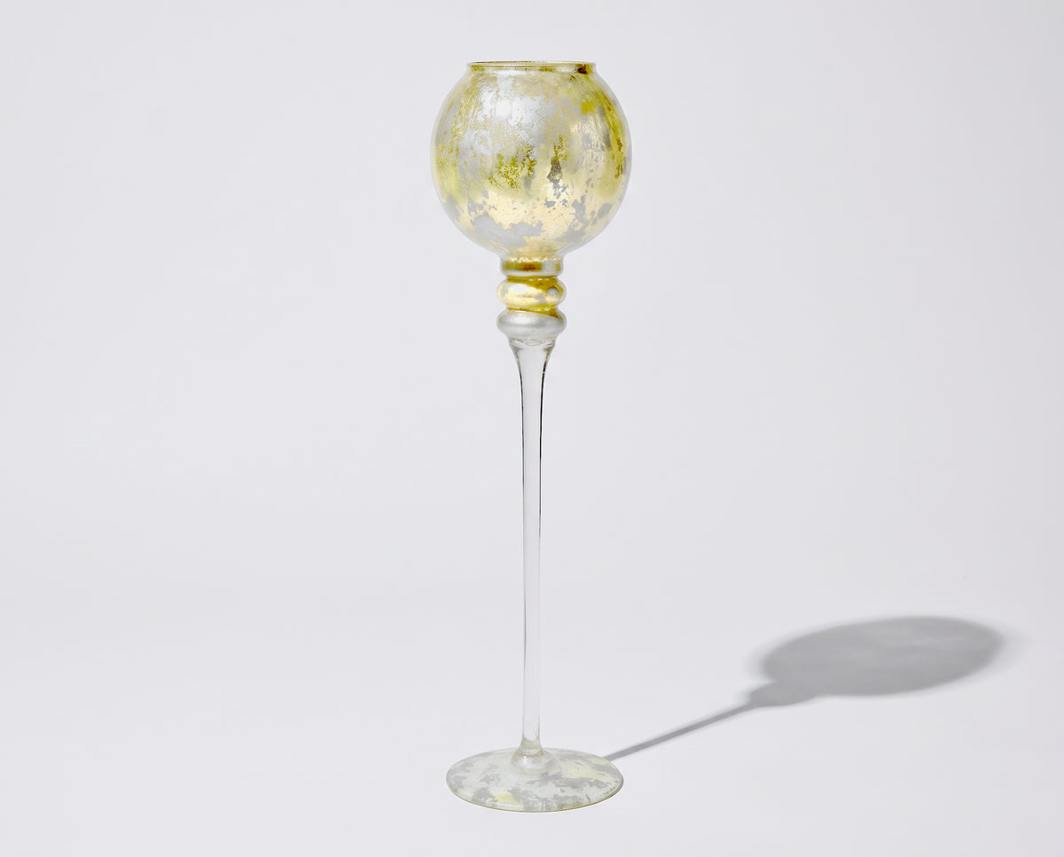 Tri-Gold Yellow™ — 23” Crystal Candle Globe & Floral Vessel