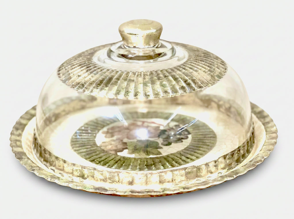 Vineyard 13" Fromage & Dome Cheese Platter Set — Merlot & Chardonnay Grape