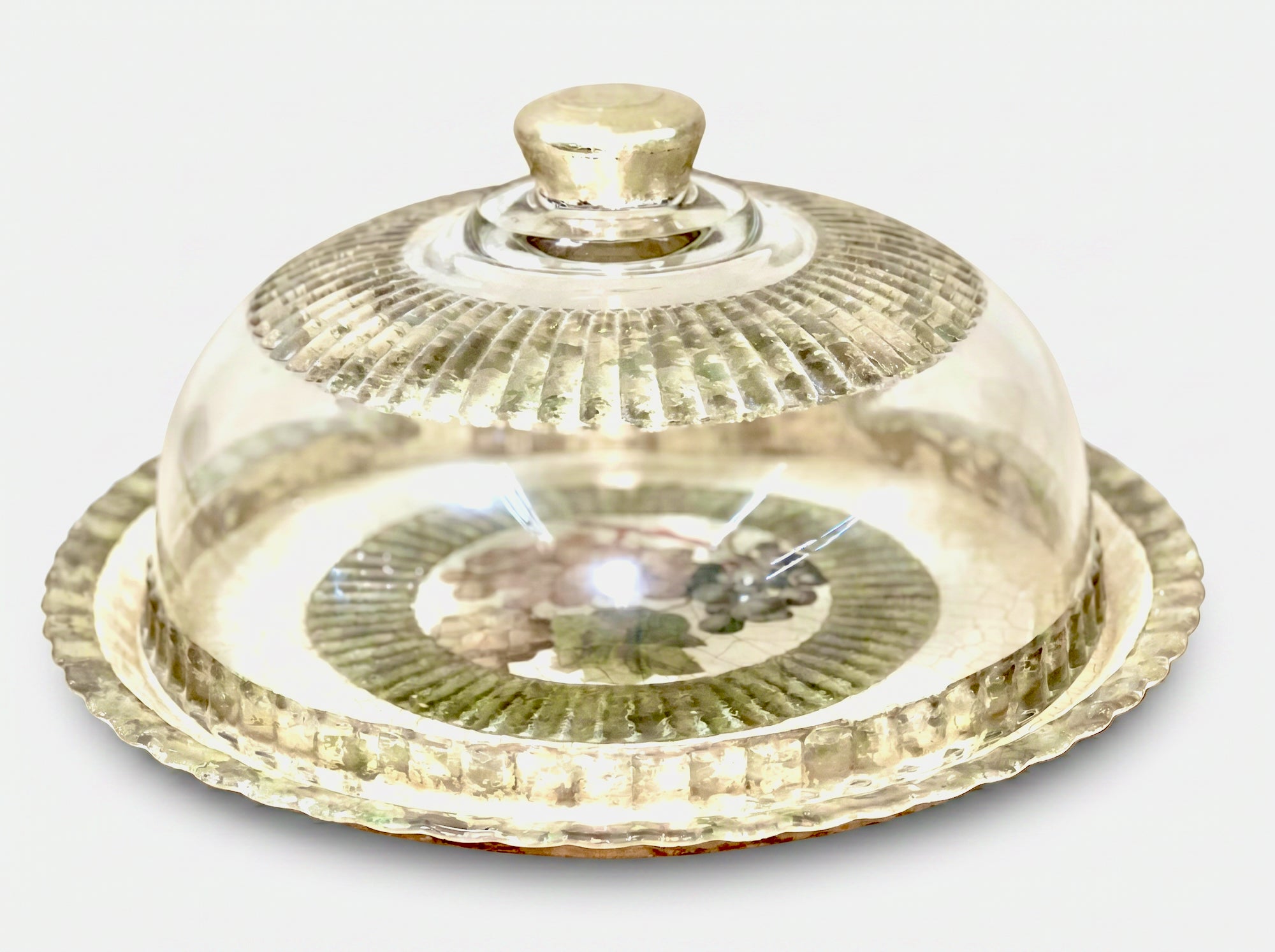 Vineyard 13" Fromage & Dome Cheese Platter Set — Merlot & Chardonnay Grape