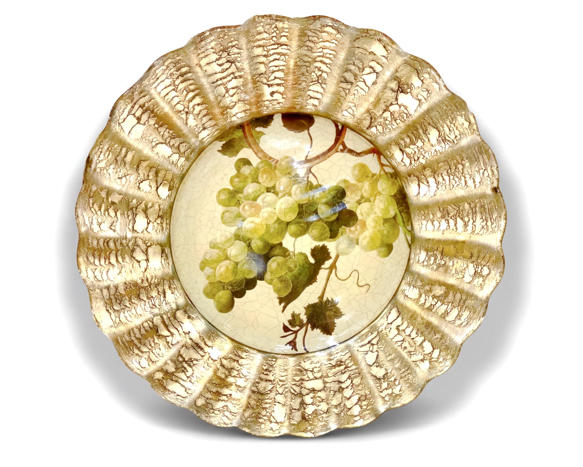 Vineyard 15" Fluted Charger — Green Grape