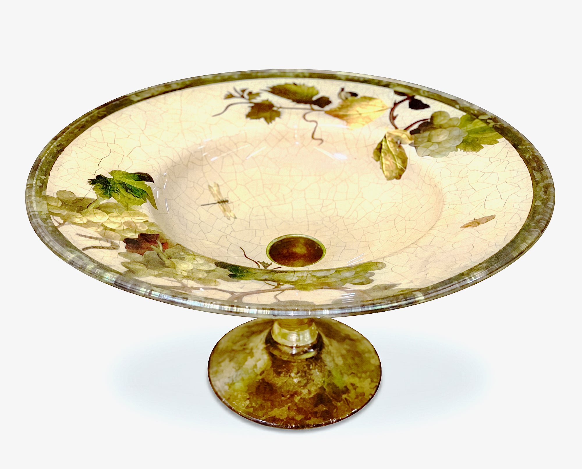 Vineyard 15" Capri Footed Centerpiece Bowl – Green Grape
