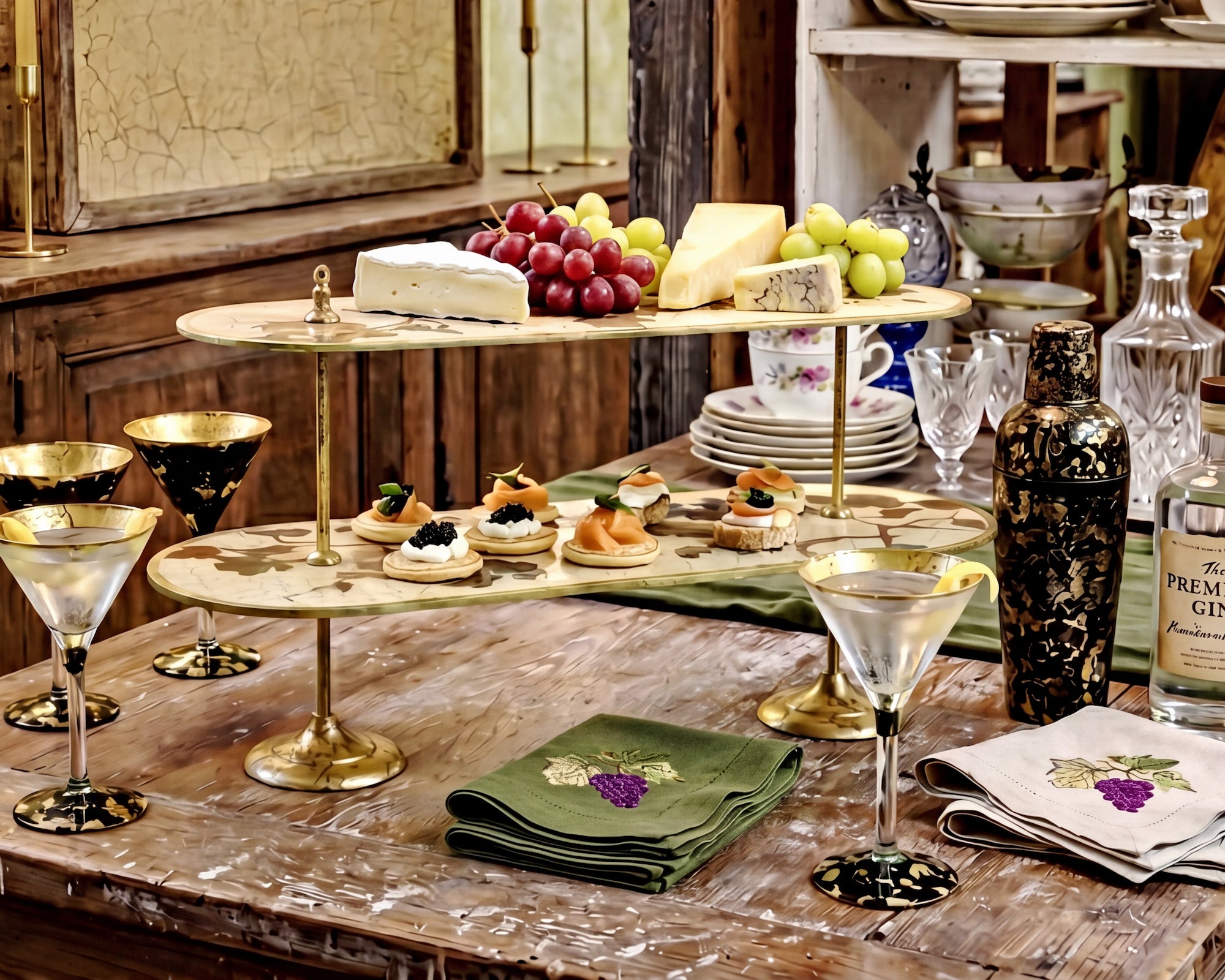 Vineyard Grand Two-Tier Pastry Server