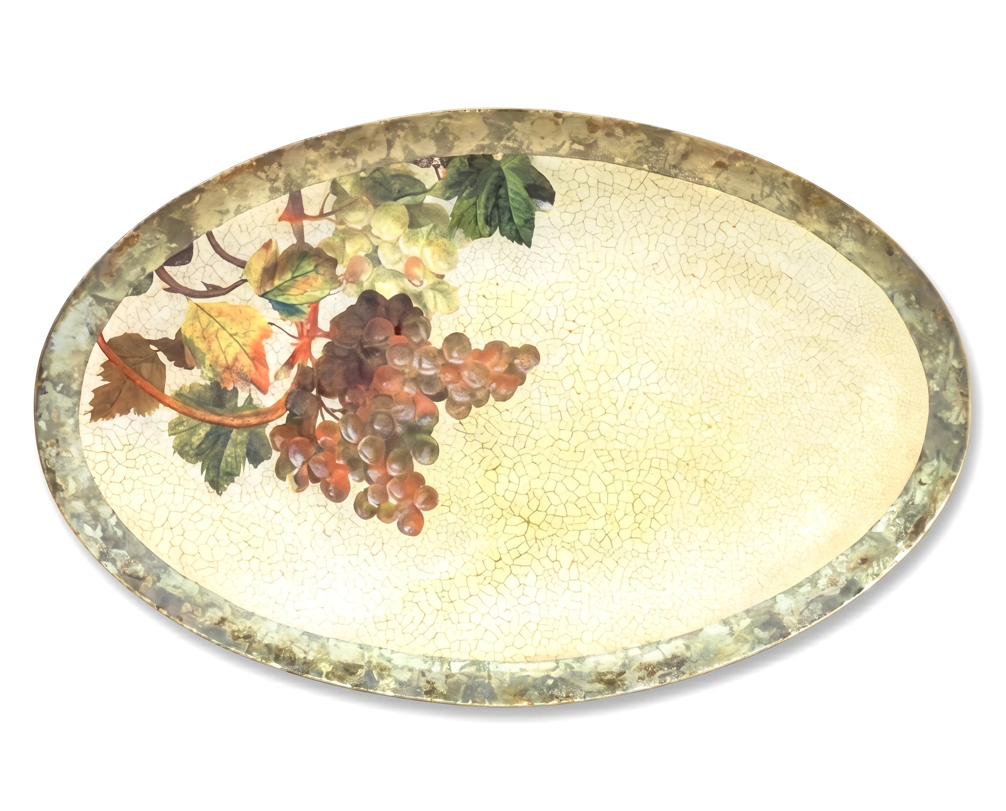 Vineyard 20" × 12" Oval Serving Platter — Champagne Grape
