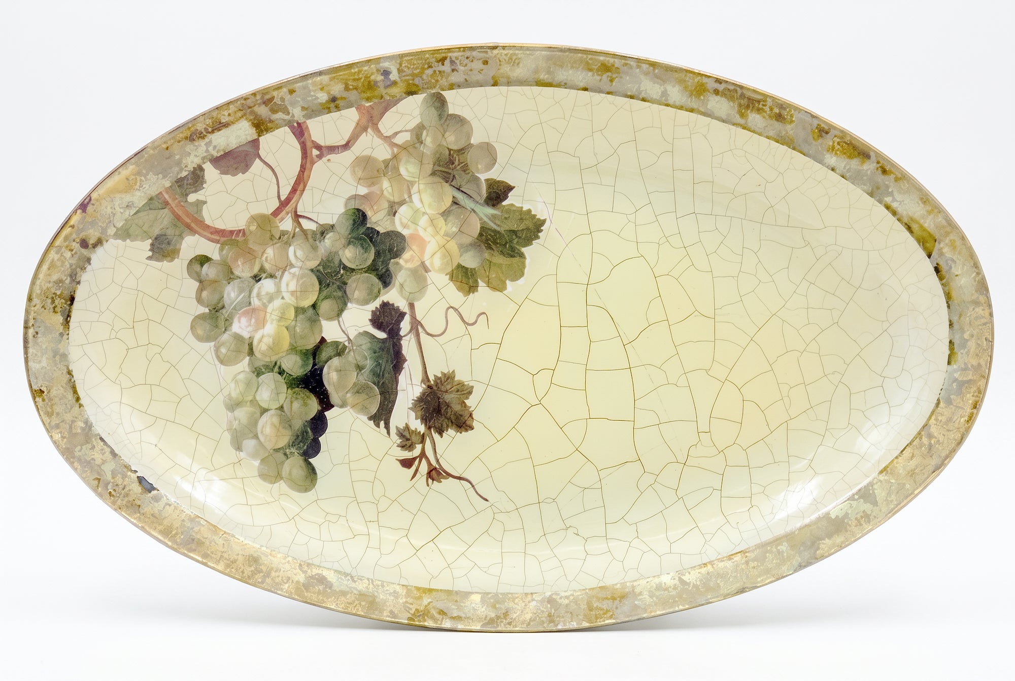 Vineyard 20” x 12" Oval Serving Platter Green Grape