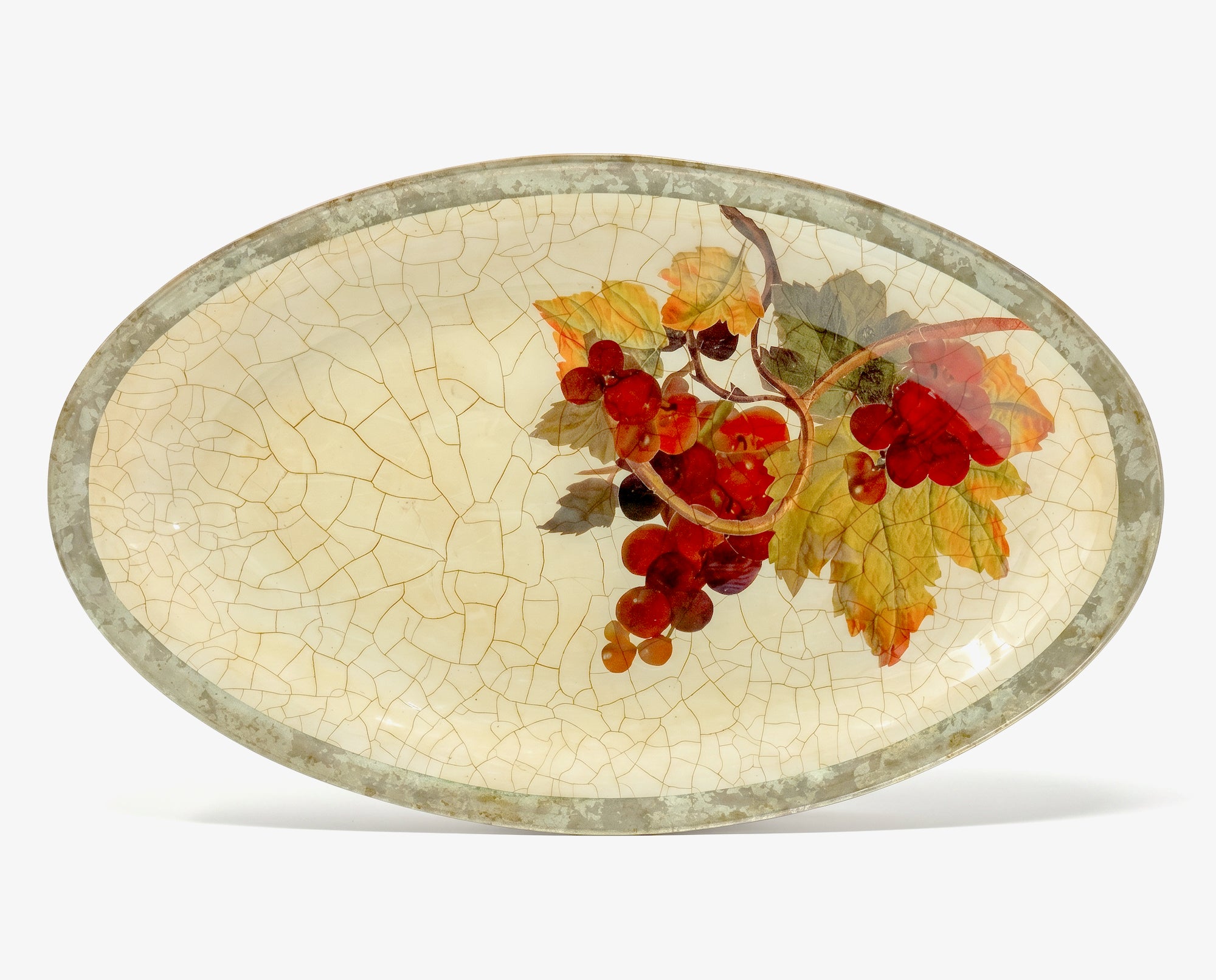 Vineyard 20" × 12" Oval Serving Platter — Red Grape