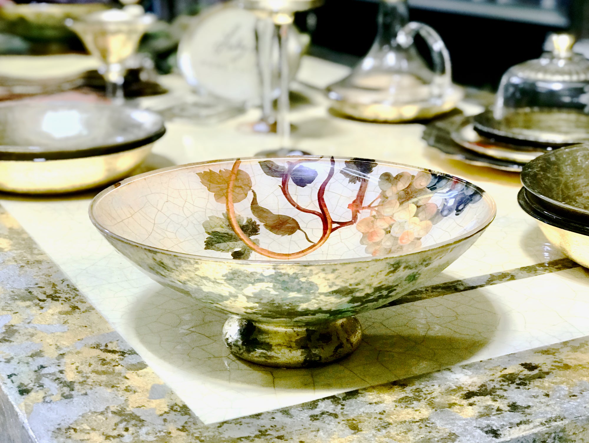 Vineyard 12" Bun Foot Bowl