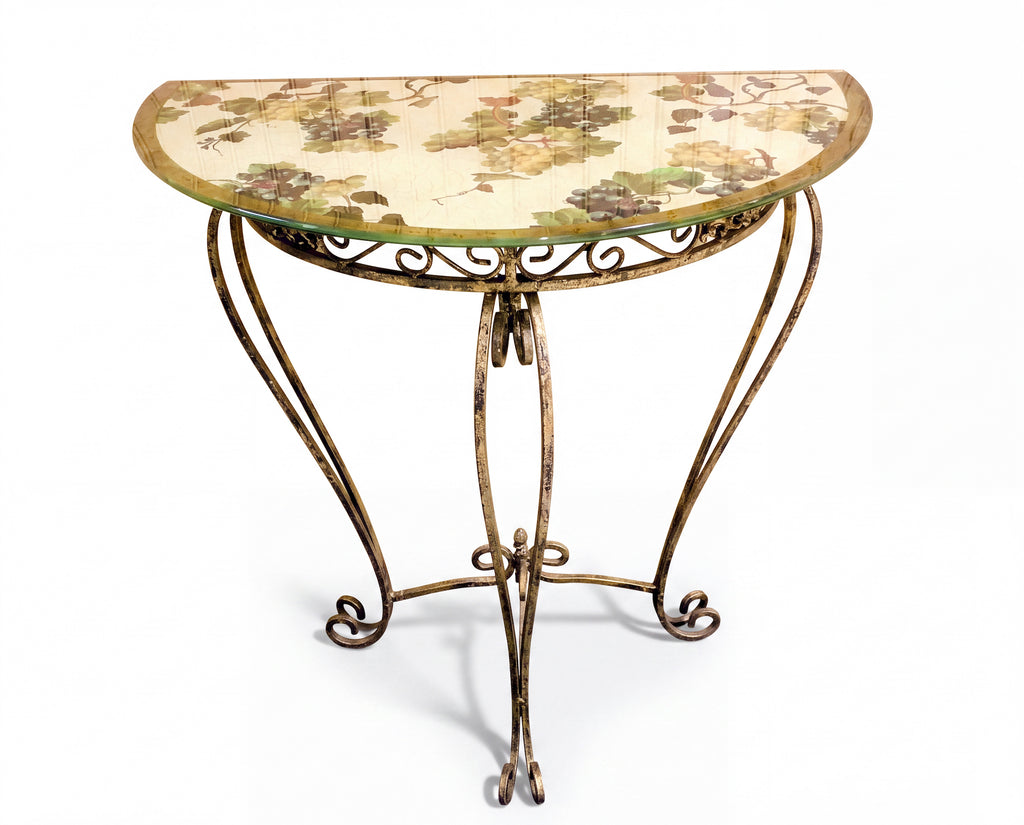 Vineyard Demi-Lune Console Table