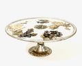 Vineyard Footed Cake Plate / Serving Pedestal – Merlot & Chardonnay