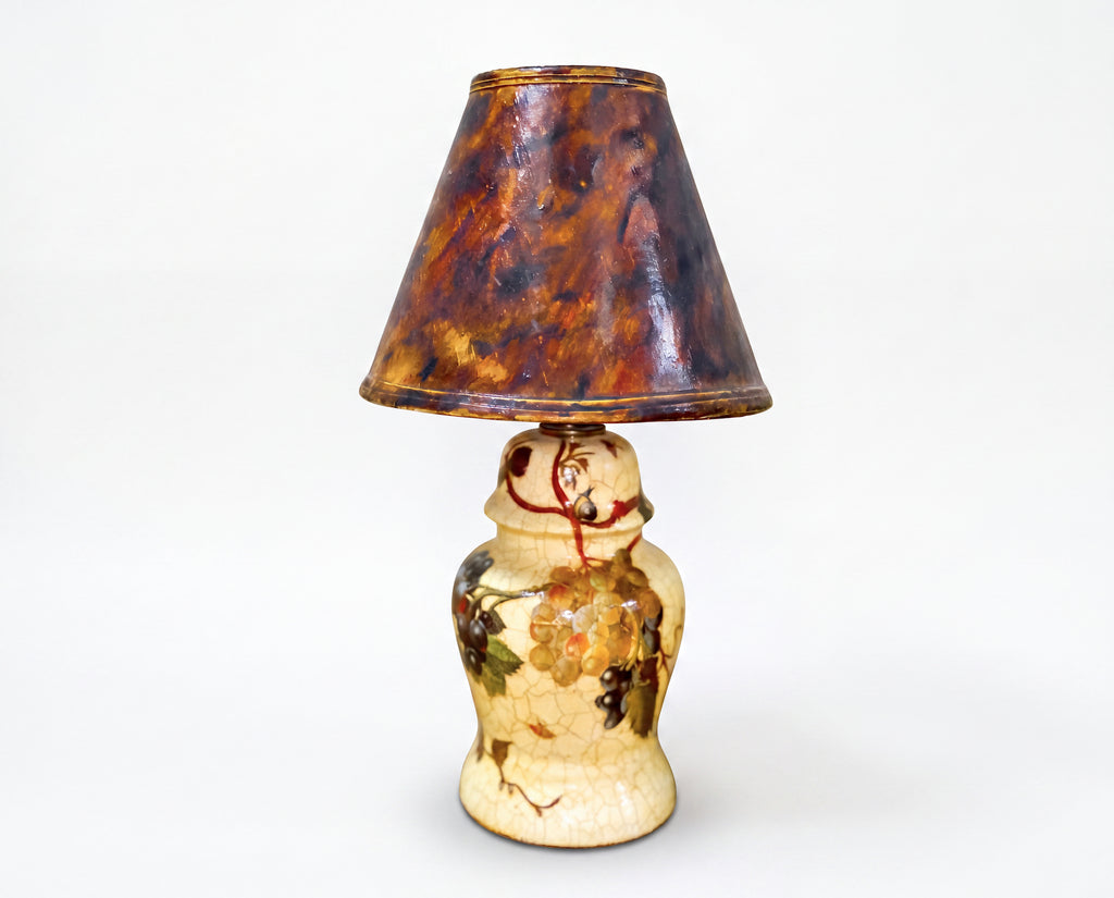 Vineyard Merlot & Chardonnay Table Lamp — Faux Tortoise Shade