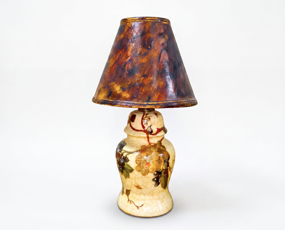 Vineyard Merlot & Chardonnay Table Lamp — Faux Tortoise Shade