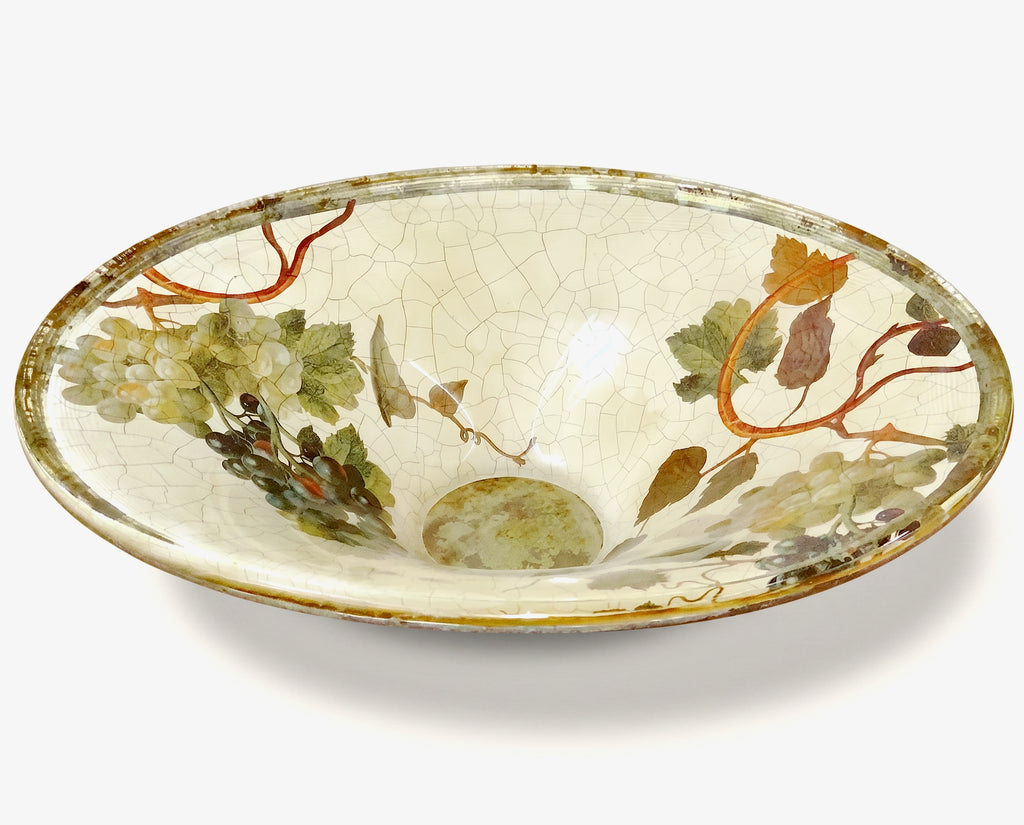Vineyard Neiman Marcus Exclusive 18" × 14" Oval Solid Crystal Centerpiece Bowl