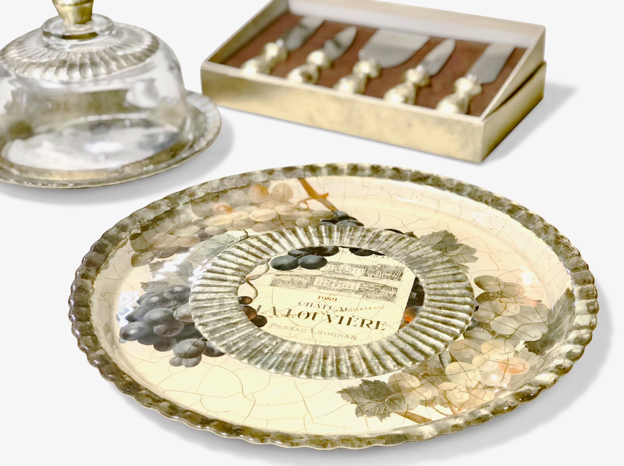 Vineyard 13" Fromage Presentation Platter — Original Wine Label