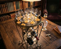 Vineyard Merlot & Chardonnay Grape Wrought Iron 12 Wine Bottle Holder Table