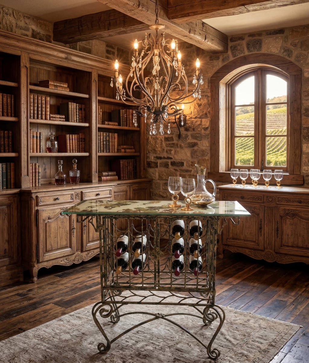 Vineyard Wine Tasting Bar with Integrated 20 Bottle Storage
